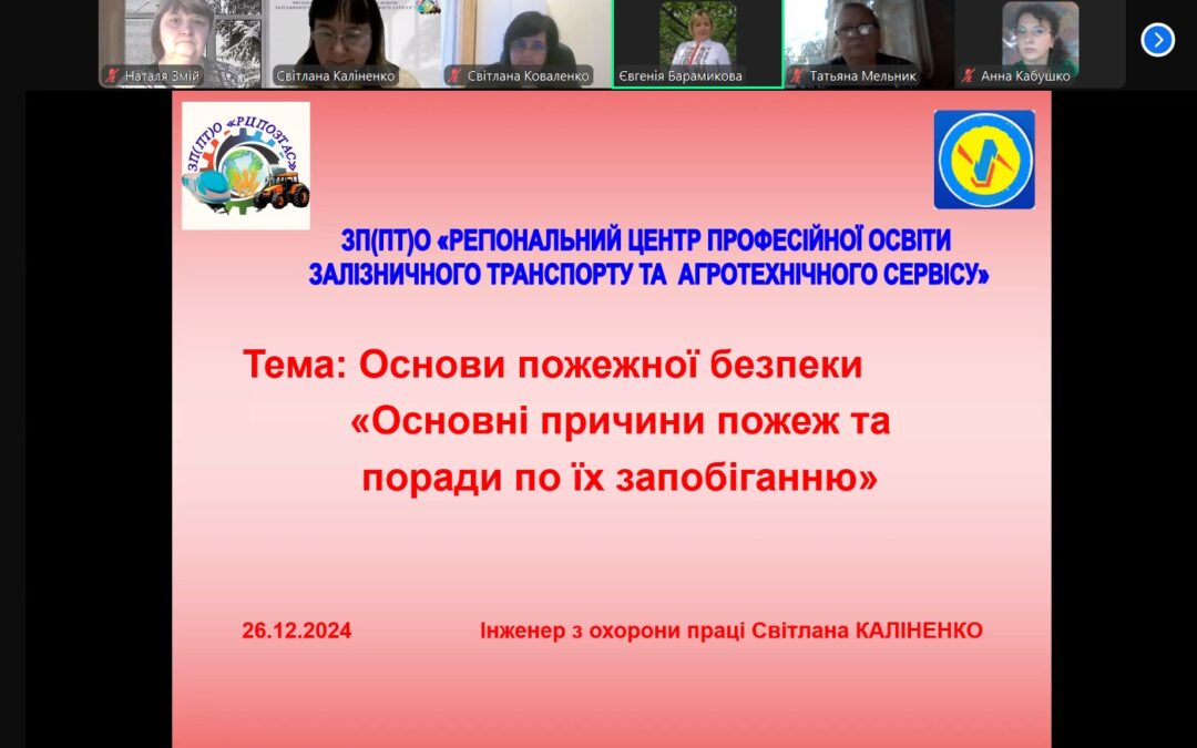 Навчання для працівників закладу з основ пожежної безпеки