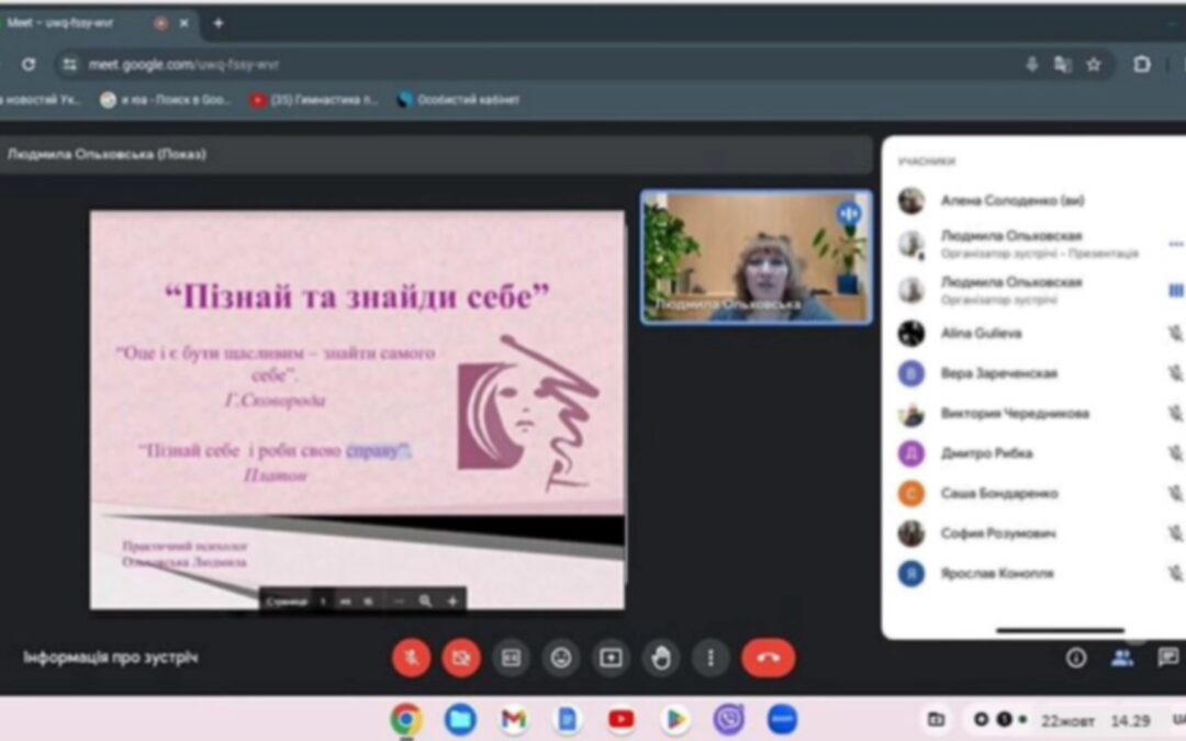 Психологічні години “Пізнай та знайди себе”